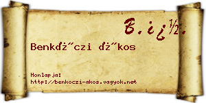 Benkóczi Ákos névjegykártya